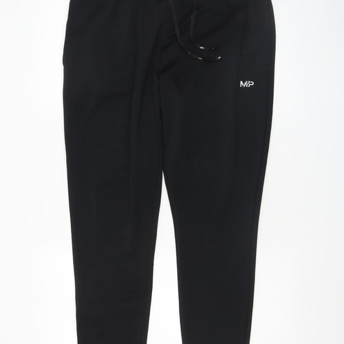 MP Mens Black Jogger Trousers Size L Polyester Blend