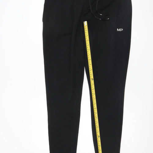 MP Mens Black Jogger Trousers Size L Polyester Blend