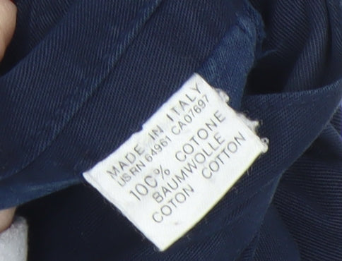 United Colors of Benetton Women Blue Cotton Bermuda Shorts Size 14