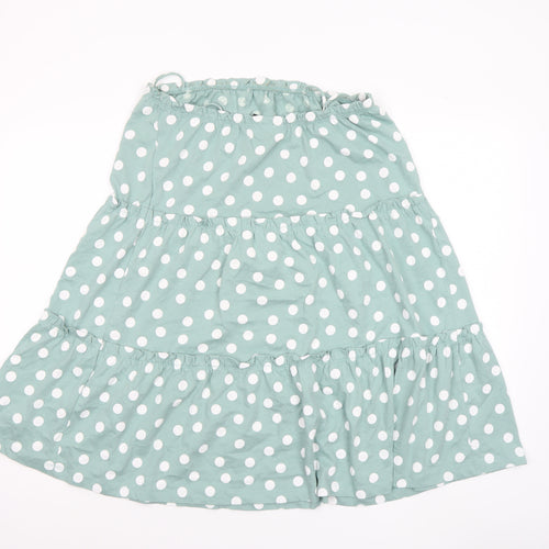 ASOS DESIGN Women's Green Polka Dot Cotton Peasant Skirt UK 10