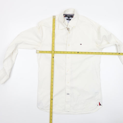 Tommy Hilfiger Men's White Regular Fit Button-Up Shirt XS