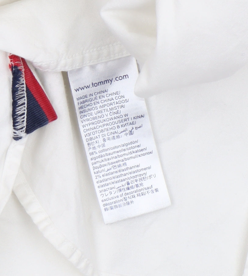 Tommy Hilfiger Men's White Regular Fit Button-Up Shirt XS