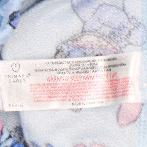 Primark Girls Blue Stitch Fleece Pyjama Pants 8-9 Years Disney Sleepwear