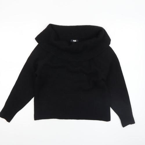 Paige Womens Black Wool Blend Cowl Neck Jumper Size S