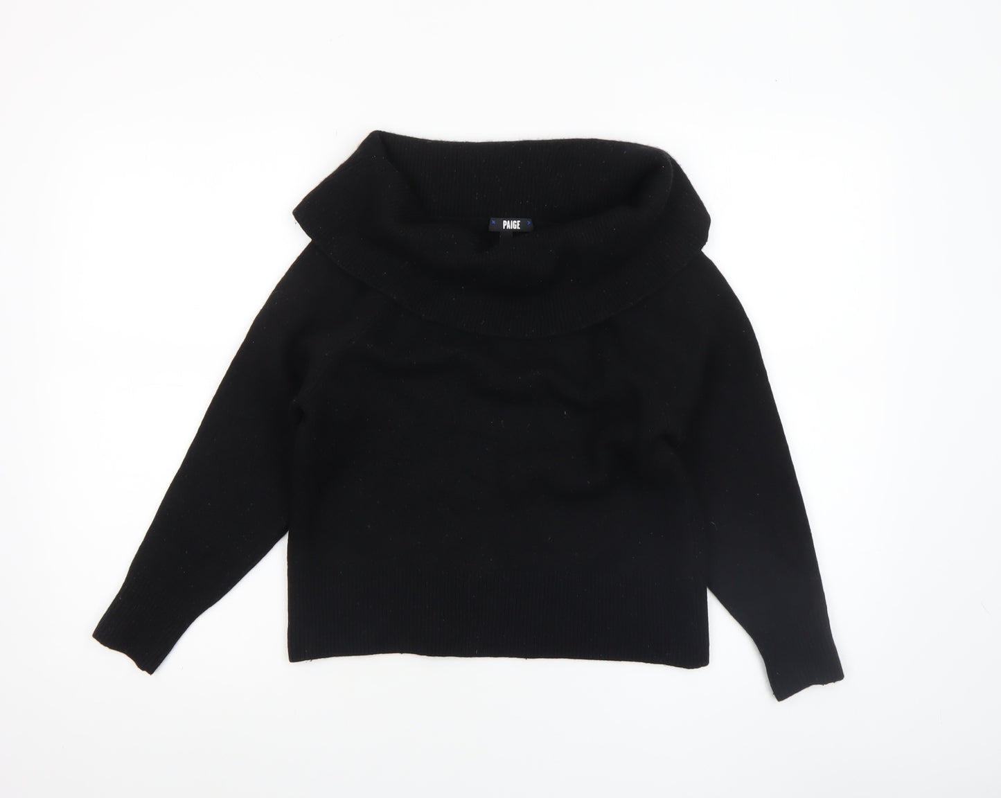 Paige Womens Black Wool Blend Cowl Neck Jumper Size S