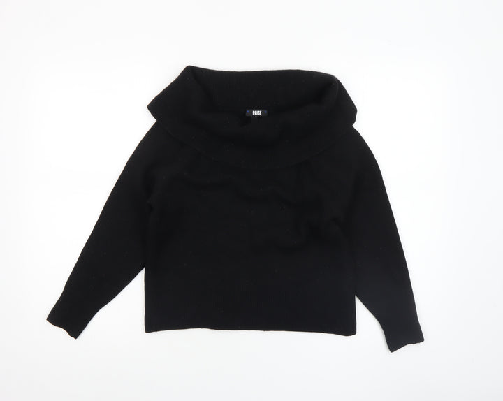 Paige Womens Black Wool Blend Cowl Neck Jumper Size S