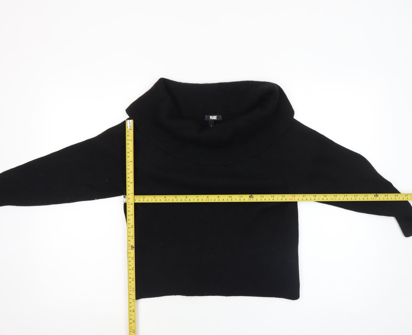 Paige Womens Black Wool Blend Cowl Neck Jumper Size S