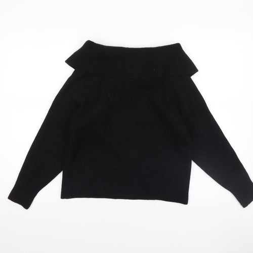 Paige Womens Black Wool Blend Cowl Neck Jumper Size S