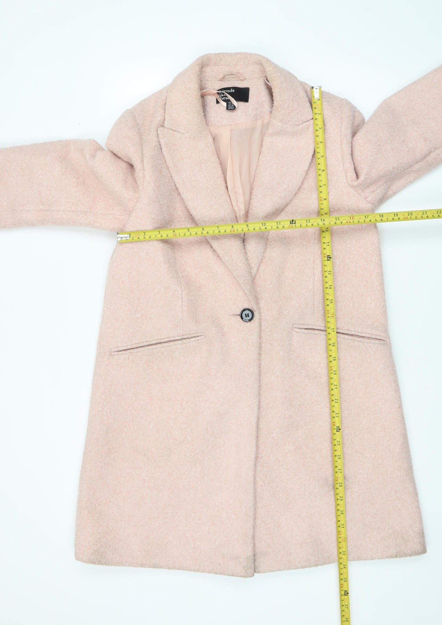 Friends Like These Women Pink Mid-Length Overcoat UK 12 Polyester