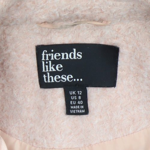 Friends Like These Women Pink Mid-Length Overcoat UK 12 Polyester