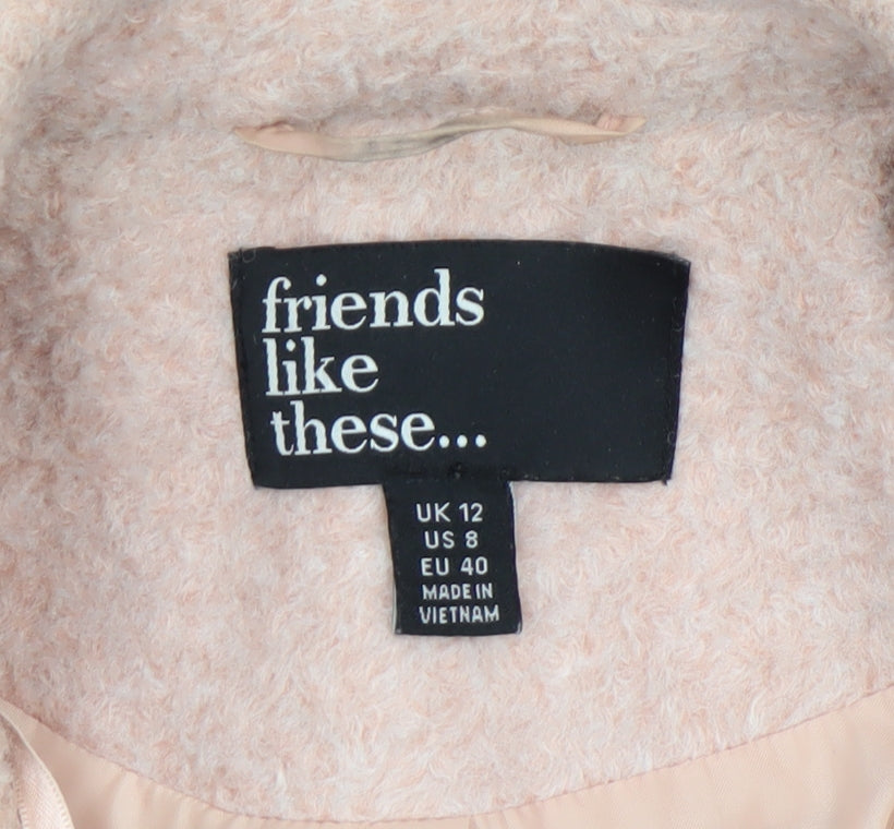 Friends Like These Women Pink Mid-Length Overcoat UK 12 Polyester