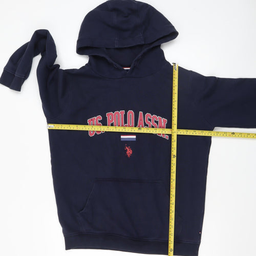 U.S. Polo Assn. Boys Blue Pullover Hoodie 15-16 Years Cotton Blend