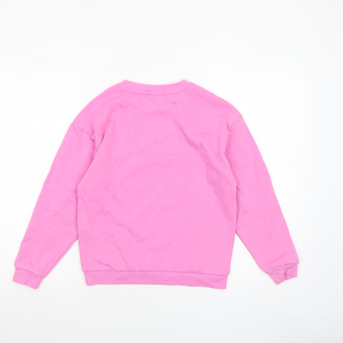 Primark Girls Pink Crew Neck Michigan Pullover Sweatshirt 9-10 Years