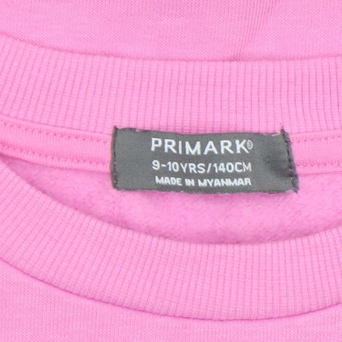 Primark Girls Pink Crew Neck Michigan Pullover Sweatshirt 9-10 Years