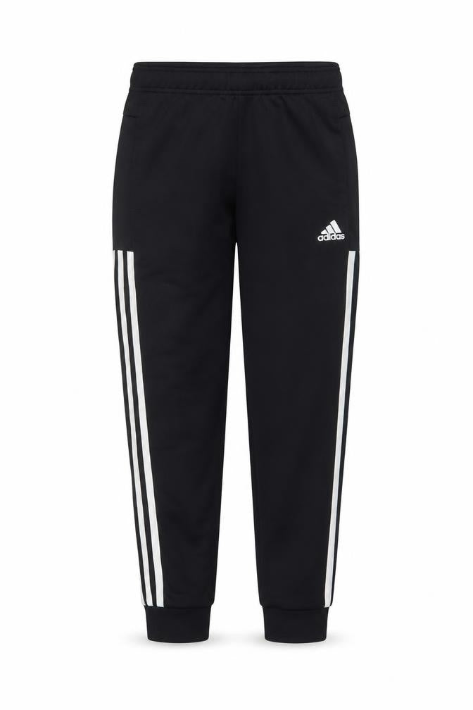 Adidas Boys Black Jogger Trousers Size 11-12 Years Polyester Cotton Activewear