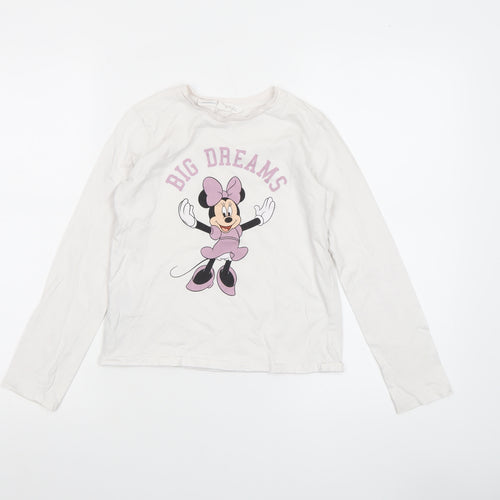 MNG Disney Girls White Long Sleeve Minnie Mouse T-Shirt 9-10 Years