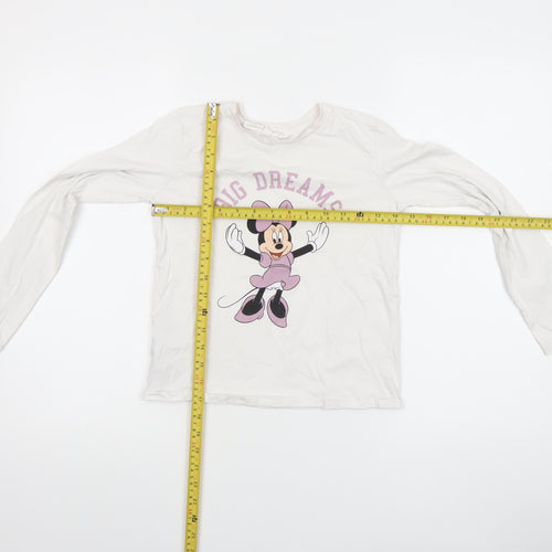 MNG Disney Girls White Long Sleeve Minnie Mouse T-Shirt 9-10 Years