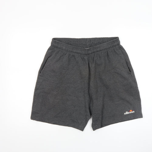 Ellesse Men Grey Sweat Shorts M Elastic Waist Casual