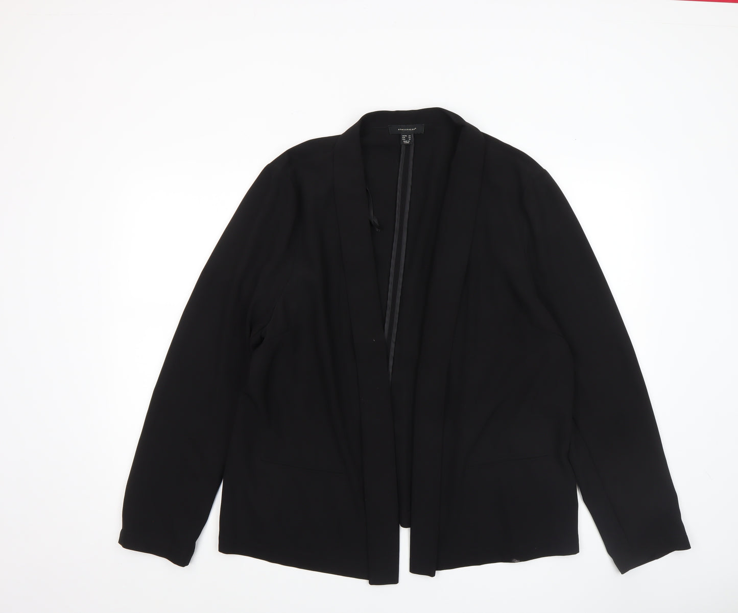 Atmosphere Women Black Size 20 Shawl Collar Open Front Blazer Jacket