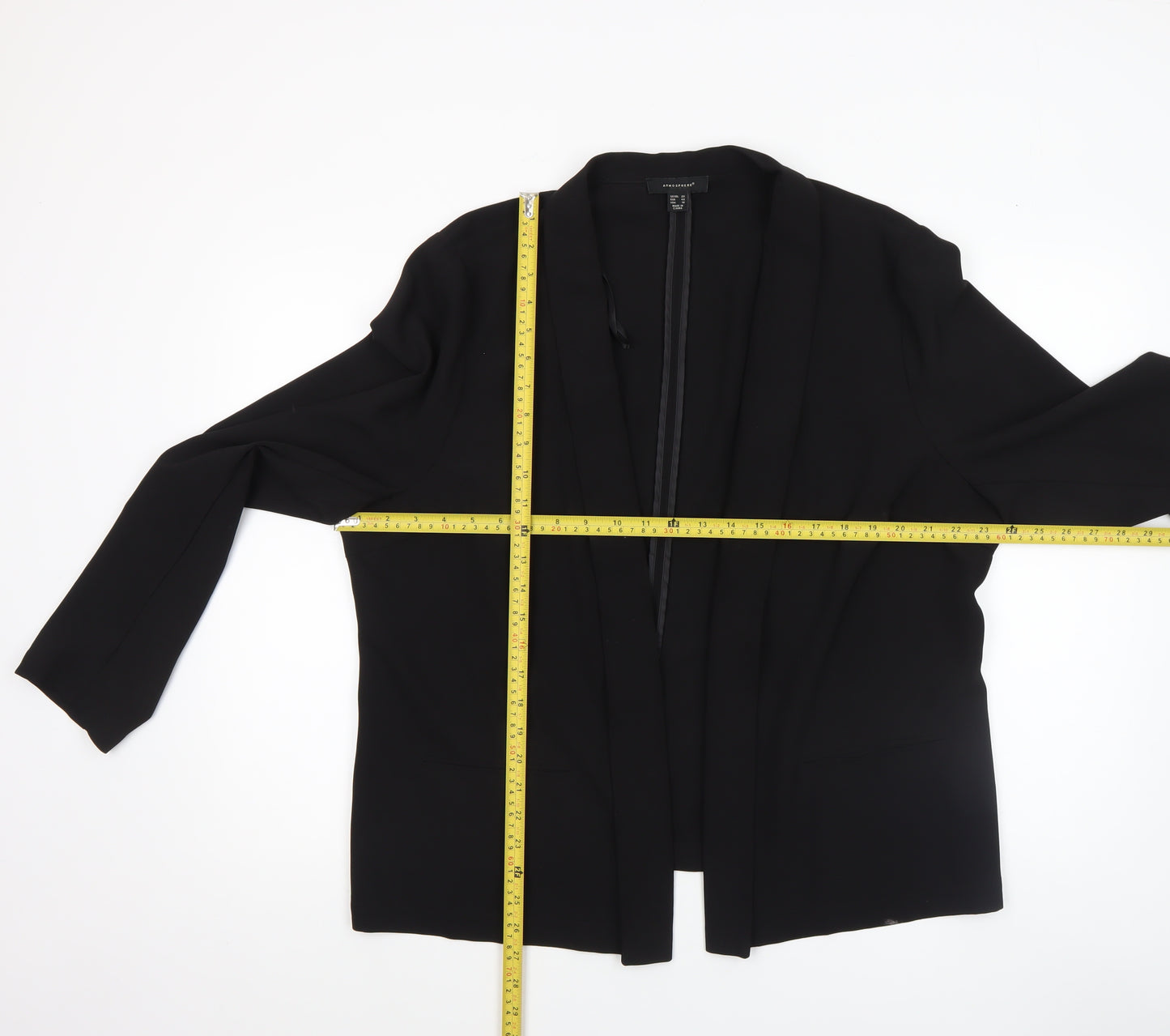 Atmosphere Women Black Size 20 Shawl Collar Open Front Blazer Jacket