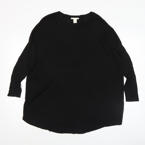 H&M Women Black Relaxed Long Sleeve Pullover Jumper Size 8