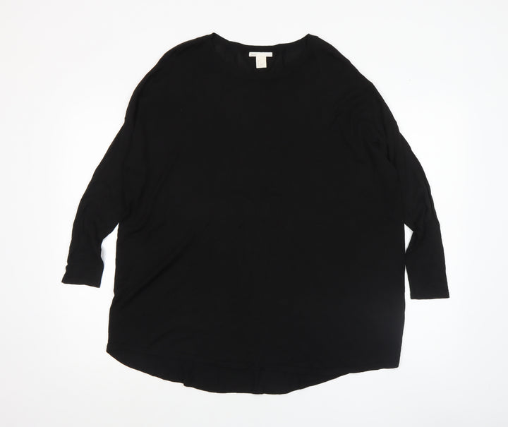 H&M Women Black Relaxed Long Sleeve Pullover Jumper Size 8