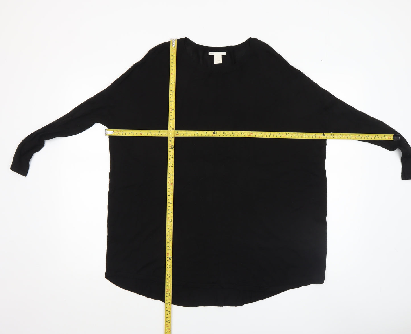 H&M Women Black Relaxed Long Sleeve Pullover Jumper Size 8