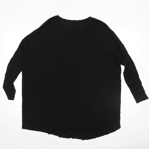 H&M Women Black Relaxed Long Sleeve Pullover Jumper Size 8