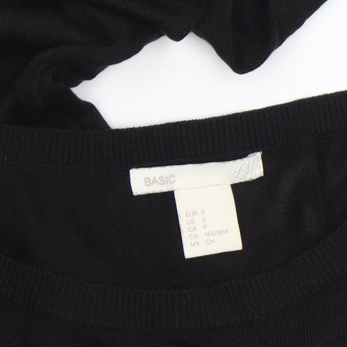 H&M Women Black Relaxed Long Sleeve Pullover Jumper Size 8