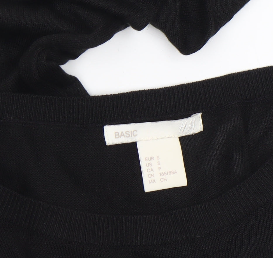H&M Women Black Relaxed Long Sleeve Pullover Jumper Size 8