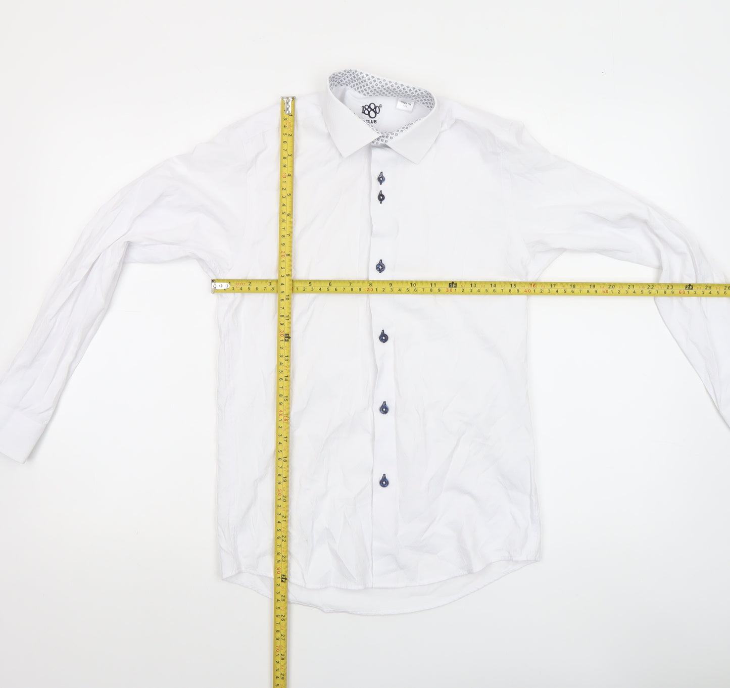 1880 Club Boys White Long Sleeve Button-Up Dress Shirt Size 158