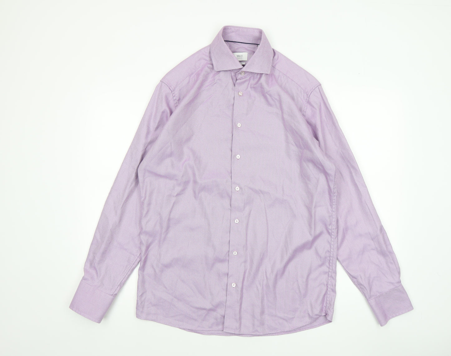 Eterna 1863 Men’s Purple Geometric Dress Shirt 40cm Modern Fit