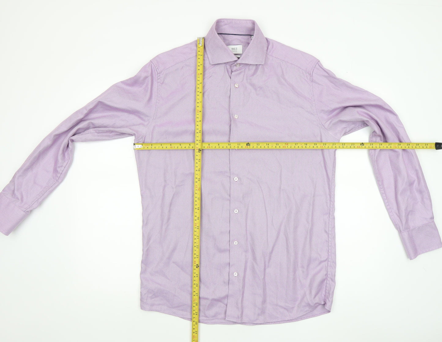 Eterna 1863 Men’s Purple Geometric Dress Shirt 40cm Modern Fit