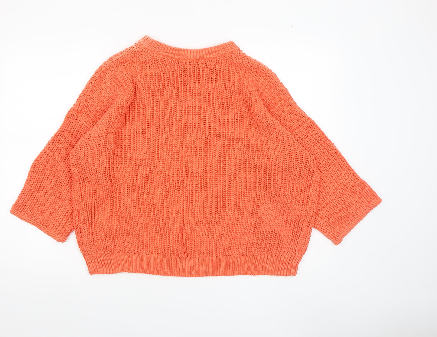 H&M Women Orange Cable Knit Pullover Jumper Size 12