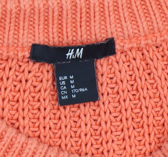 H&M Women Orange Cable Knit Pullover Jumper Size 12