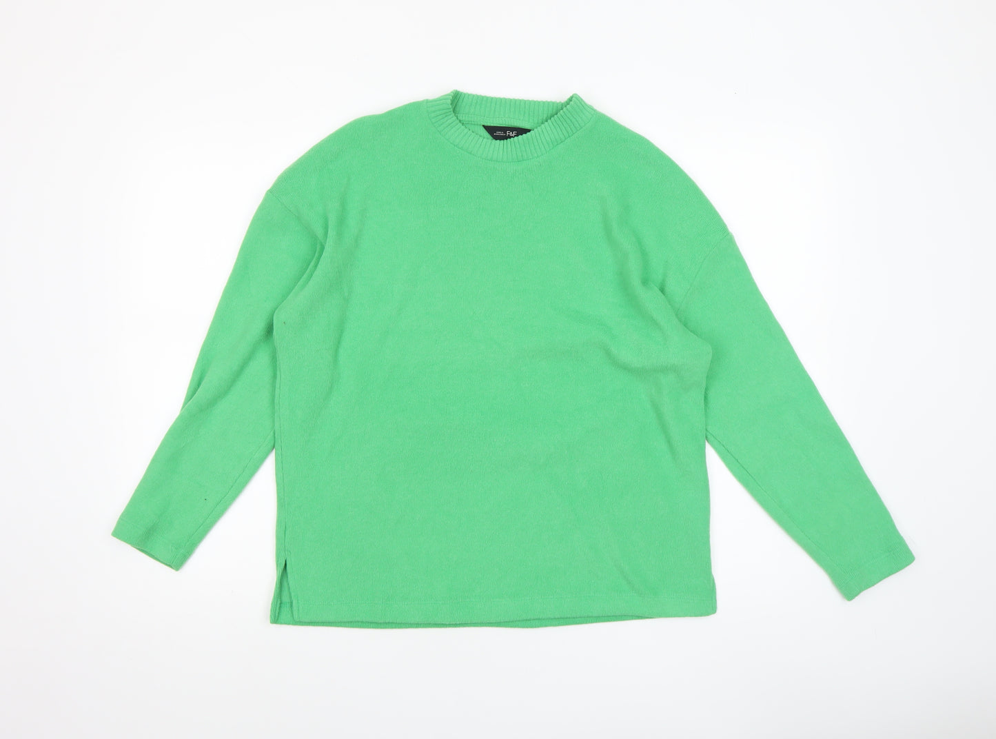 F&F Women’s Green Crew Neck Cotton Knit Jumper Size M