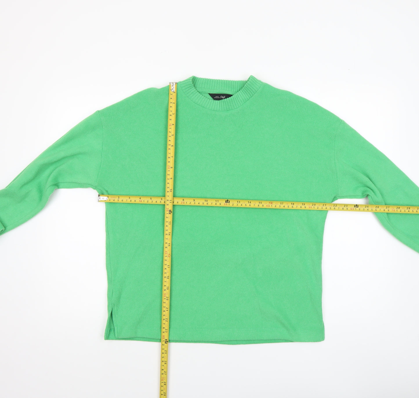 F&F Women’s Green Crew Neck Cotton Knit Jumper Size M
