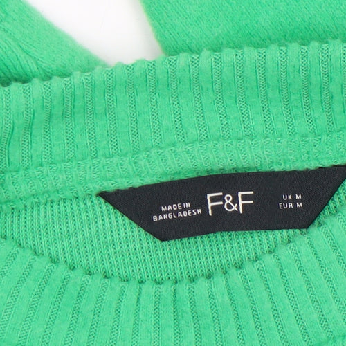 F&F Women’s Green Crew Neck Cotton Knit Jumper Size M