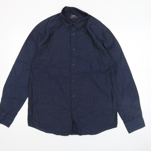 Dunnes Stores Men’s Blue Regular Fit Long Sleeve Button-Up Shirt M