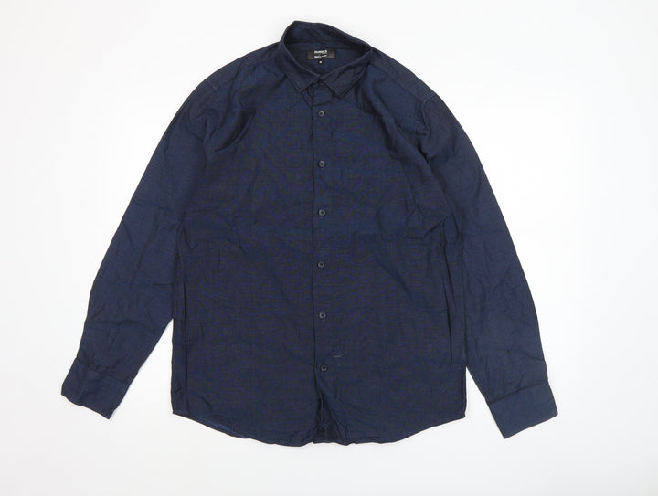 Dunnes Stores Men’s Blue Regular Fit Long Sleeve Button-Up Shirt M
