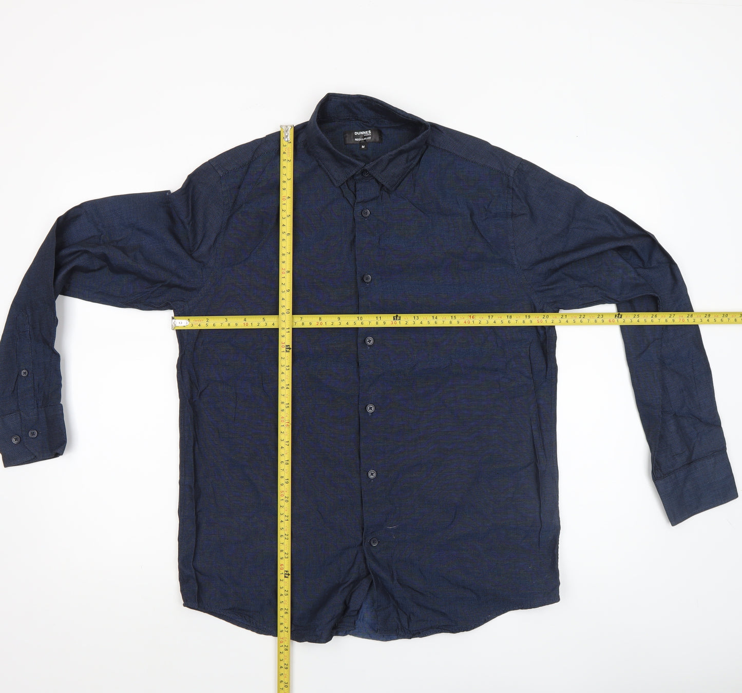 Dunnes Stores Men’s Blue Regular Fit Long Sleeve Button-Up Shirt M