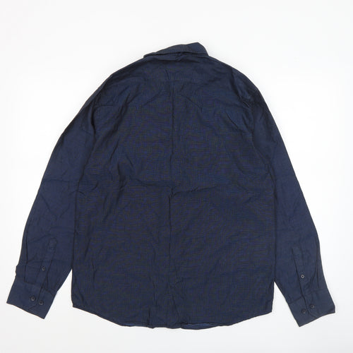 Dunnes Stores Men’s Blue Regular Fit Long Sleeve Button-Up Shirt M