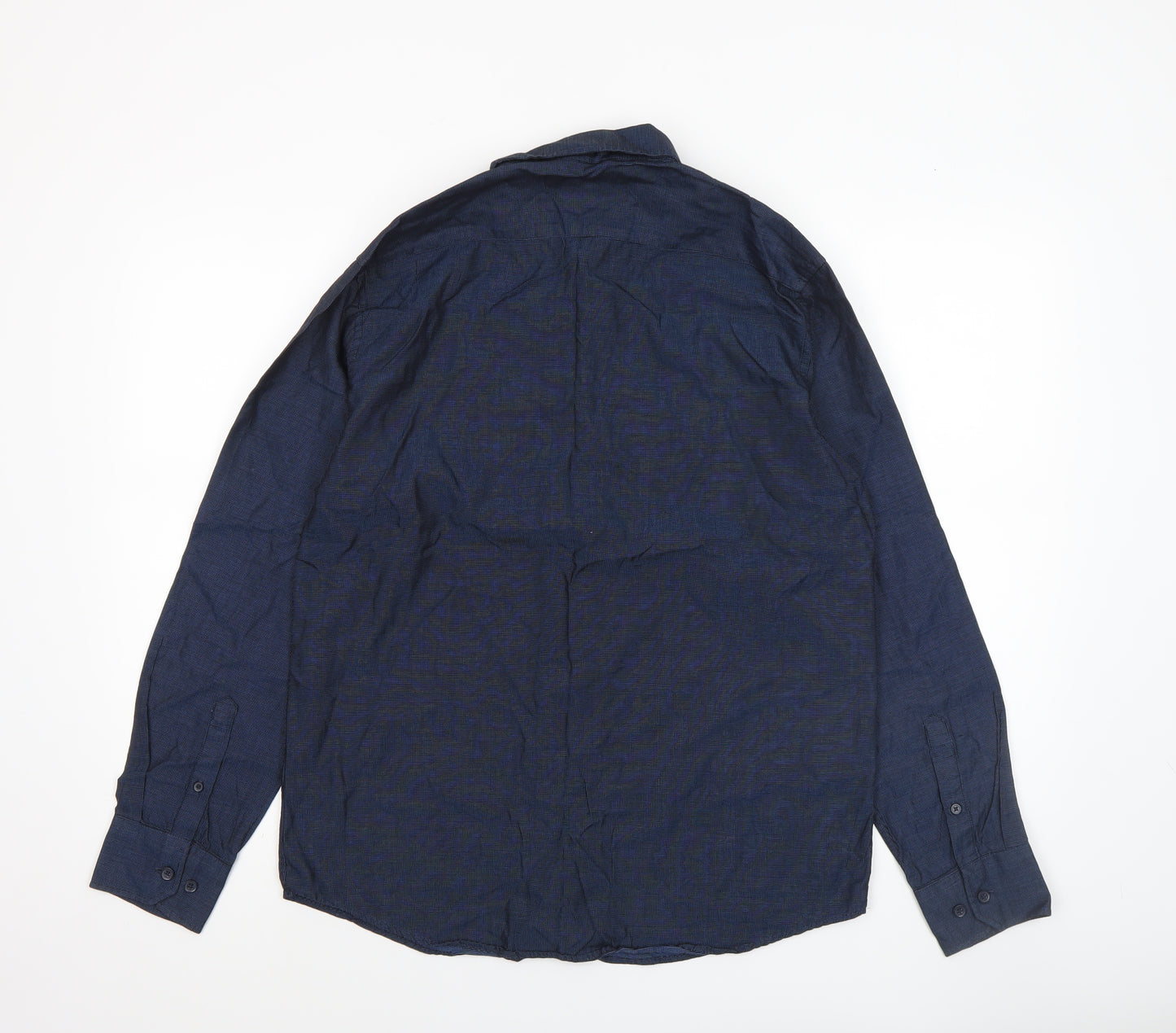 Dunnes Stores Men’s Blue Regular Fit Long Sleeve Button-Up Shirt M