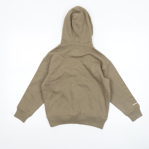 Zara Boys Beige Pullover Hoodie 6-7 Years Cotton Blend Casual Sweatshirt