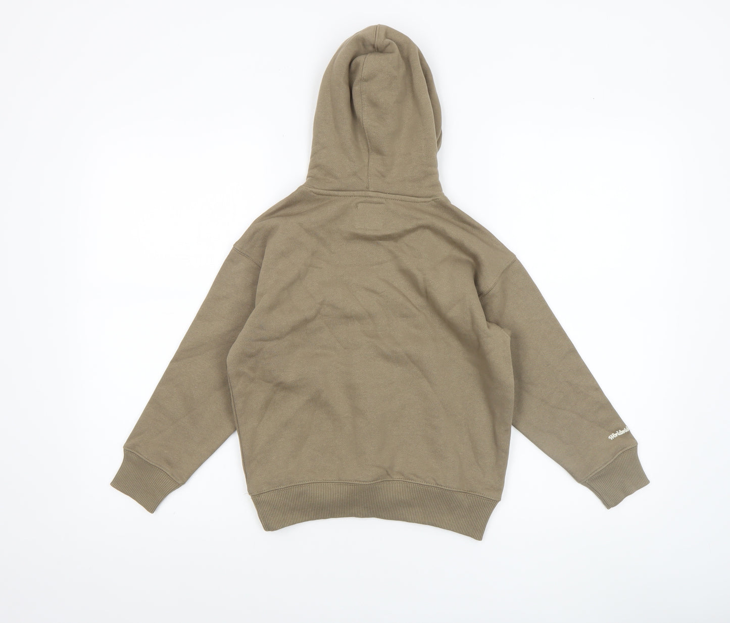 Zara Boys Beige Pullover Hoodie 6-7 Years Cotton Blend Casual Sweatshirt