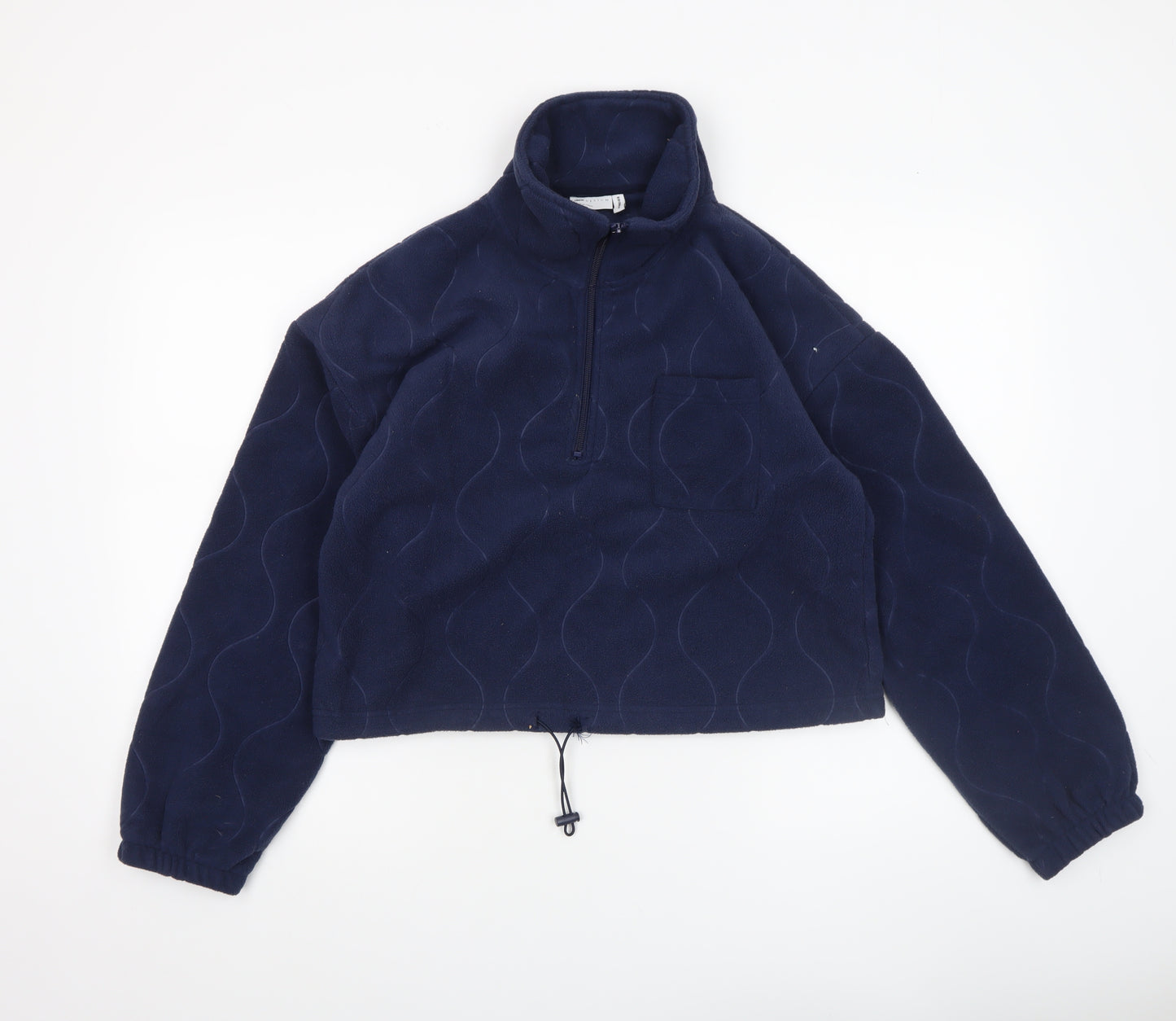 ASOS Design Women's Navy Fleece 1/4 Zip Pullover Sweatshirt Size M