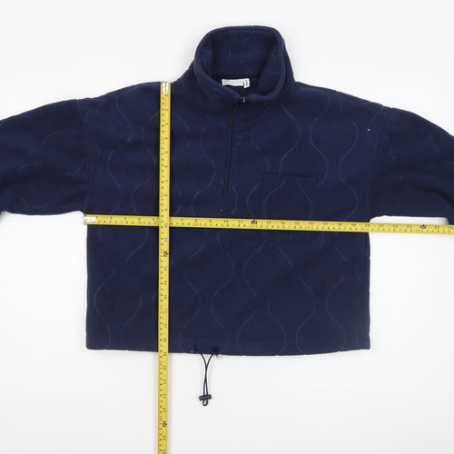 ASOS Design Women's Navy Fleece 1/4 Zip Pullover Sweatshirt Size M