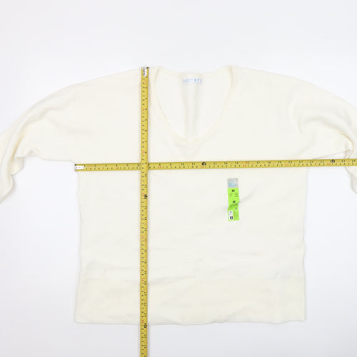 Primark Women Ivory V-Neck Knit Pullover Jumper Size 12
