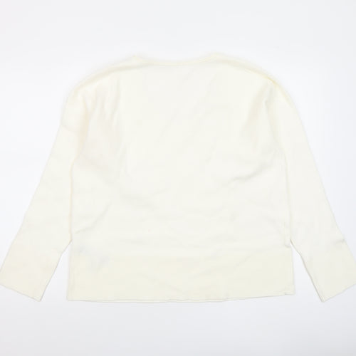 Primark Women Ivory V-Neck Knit Pullover Jumper Size 12