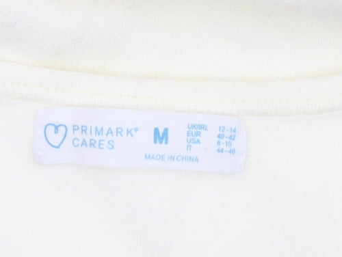 Primark Women Ivory V-Neck Knit Pullover Jumper Size 12